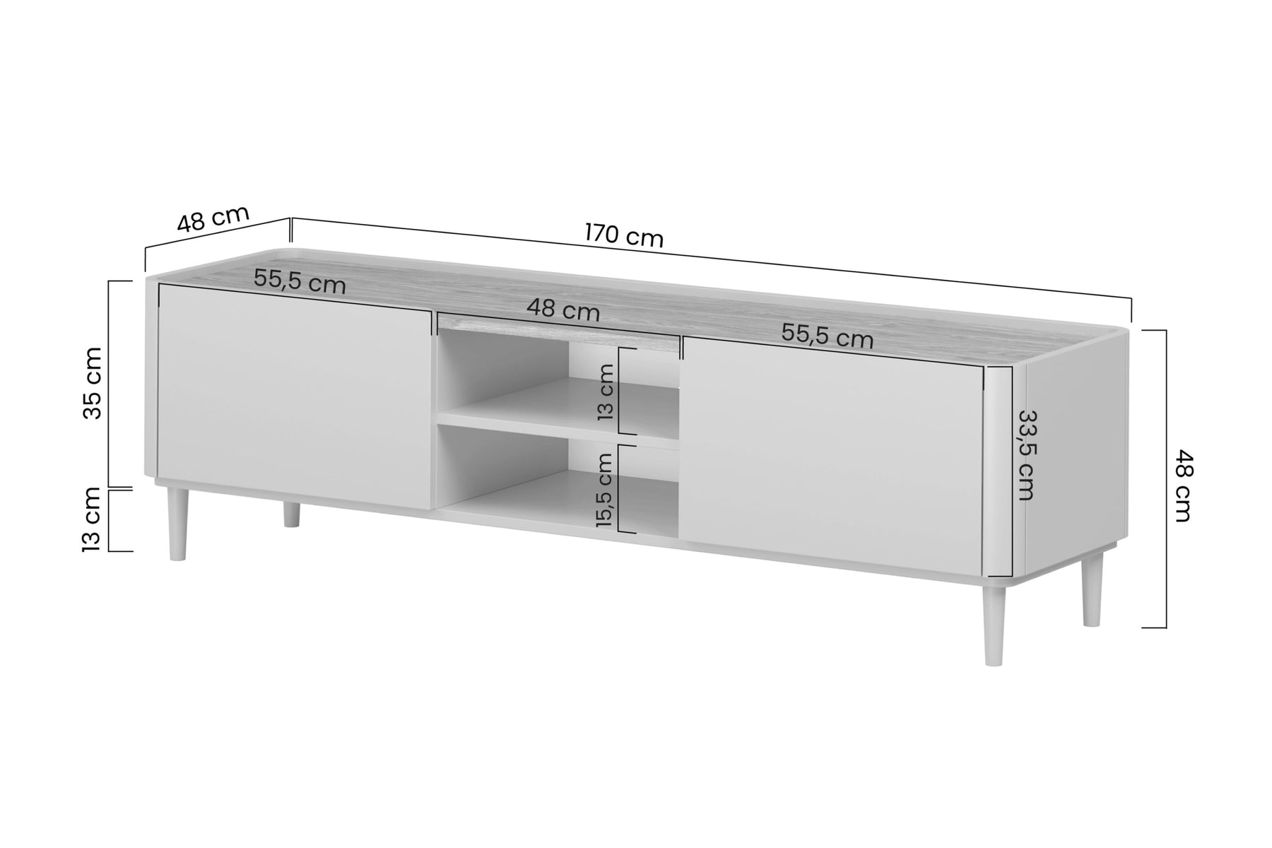 Mobile TV 1 anta 1 cassetto Elivo 170 cm