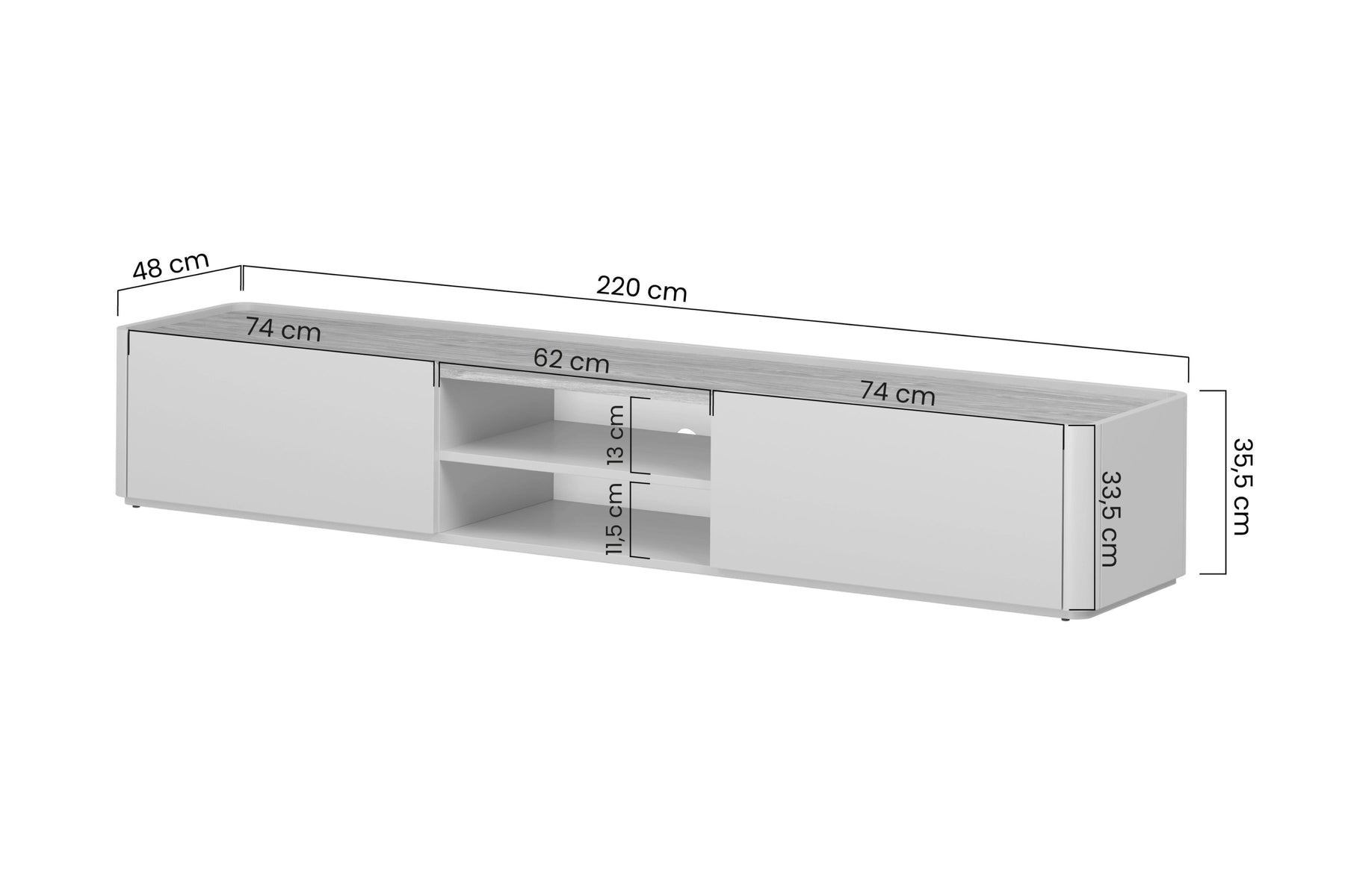 Mobile TV 1 anta 1 cassetto Elivo 220 cm