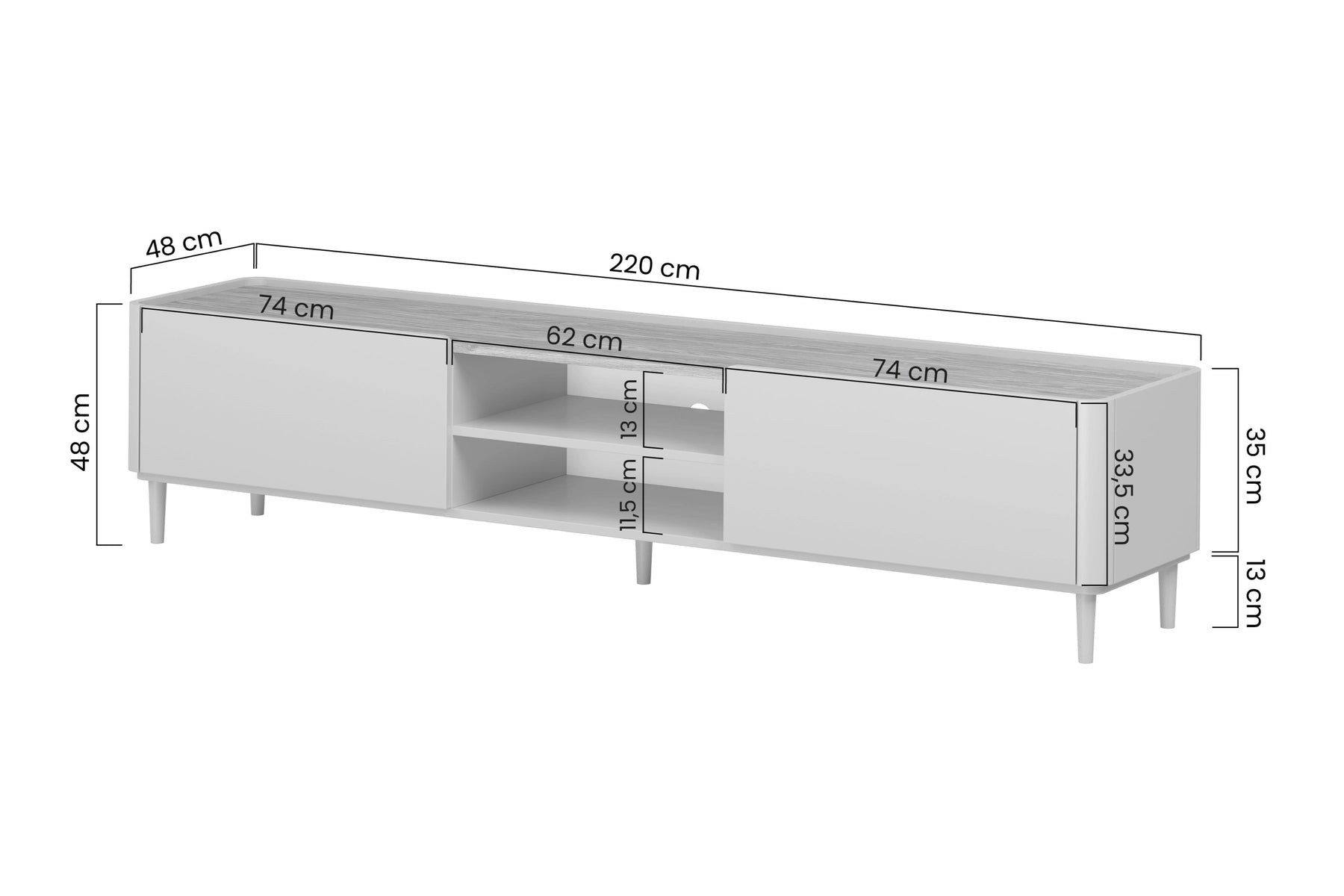 Mobile TV 1 anta 1 cassetto Elivo 220 cm