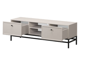 Mobile TV 2 cassetti cashmere con maniglie nere Lora 150 cm