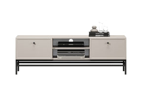 Mobile TV 2 cassetti cashmere con maniglie nere Lora 150 cm