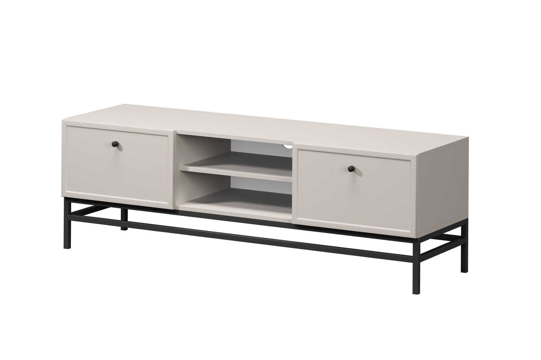 Mobile TV 2 cassetti cashmere con maniglie nere Lora 150 cm