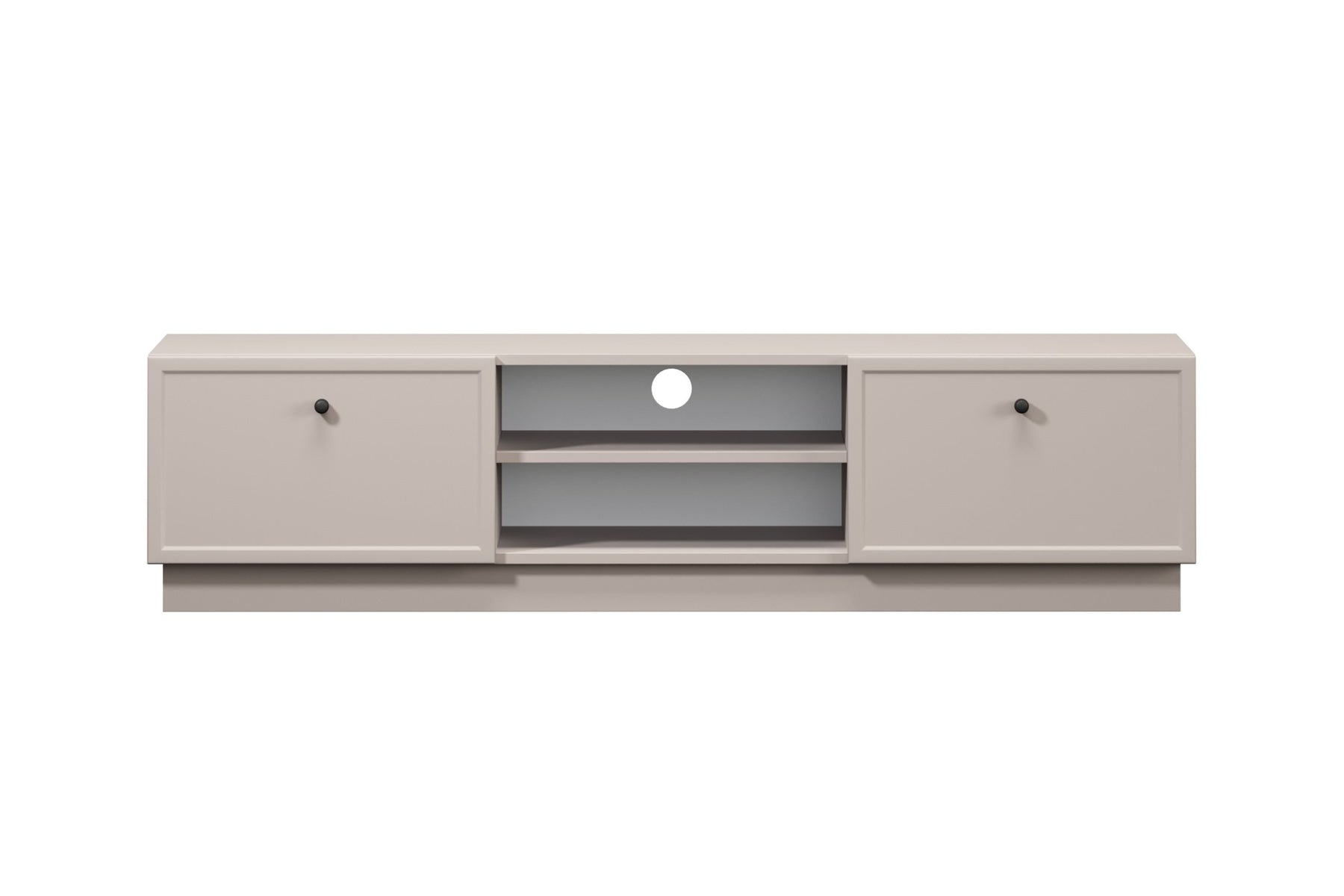 Mobile TV 2 cassetti cashmere con maniglie nere Lora 150 cm