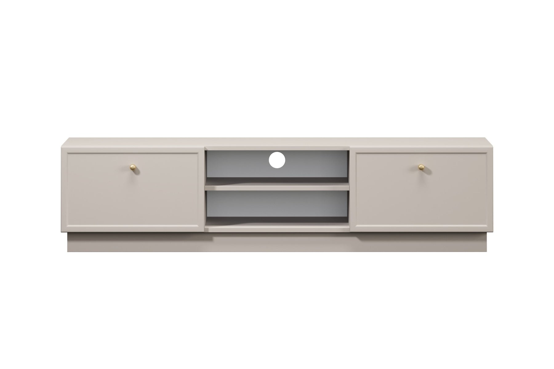 Mobile TV 2 cassetti cashmere con maniglie oro Lora 150 cm