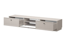 Mobile TV 1 anta 2 cassetti cashmere con maniglie nere Lora 200 cm