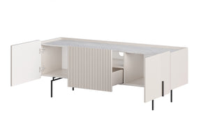 Mobile TV 2 ante 1 cassetto con piede in metallo cashmere Miami 150x57 cm