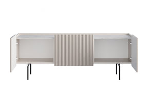 Mobile TV 2 ante 1 cassetto con piede in metallo cashmere Miami 150x57 cm