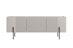 Mobile TV 2 ante 1 cassetto con piede in metallo cashmere Miami 150x57 cm