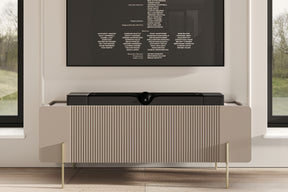 Mobile TV 2 ante 1 cassetto con piede in metallo cashmere Miami 150x57 cm