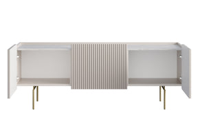 Mobile TV 2 ante 1 cassetto con piede in metallo cashmere Miami 150x57 cm