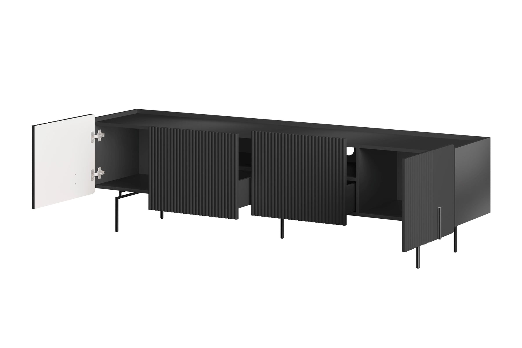 Mobile TV 2 ante 2 cassetti con piede in metallo Miami 200x57 cm