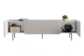 Mobile TV 2 ante 2 cassetti con piede in metallo cashmere Miami 200x57 cm