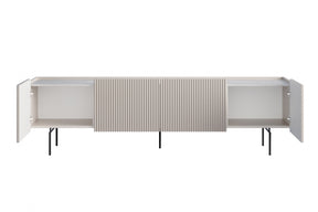 Mobile TV 2 ante 2 cassetti con piede in metallo cashmere Miami 200x57 cm
