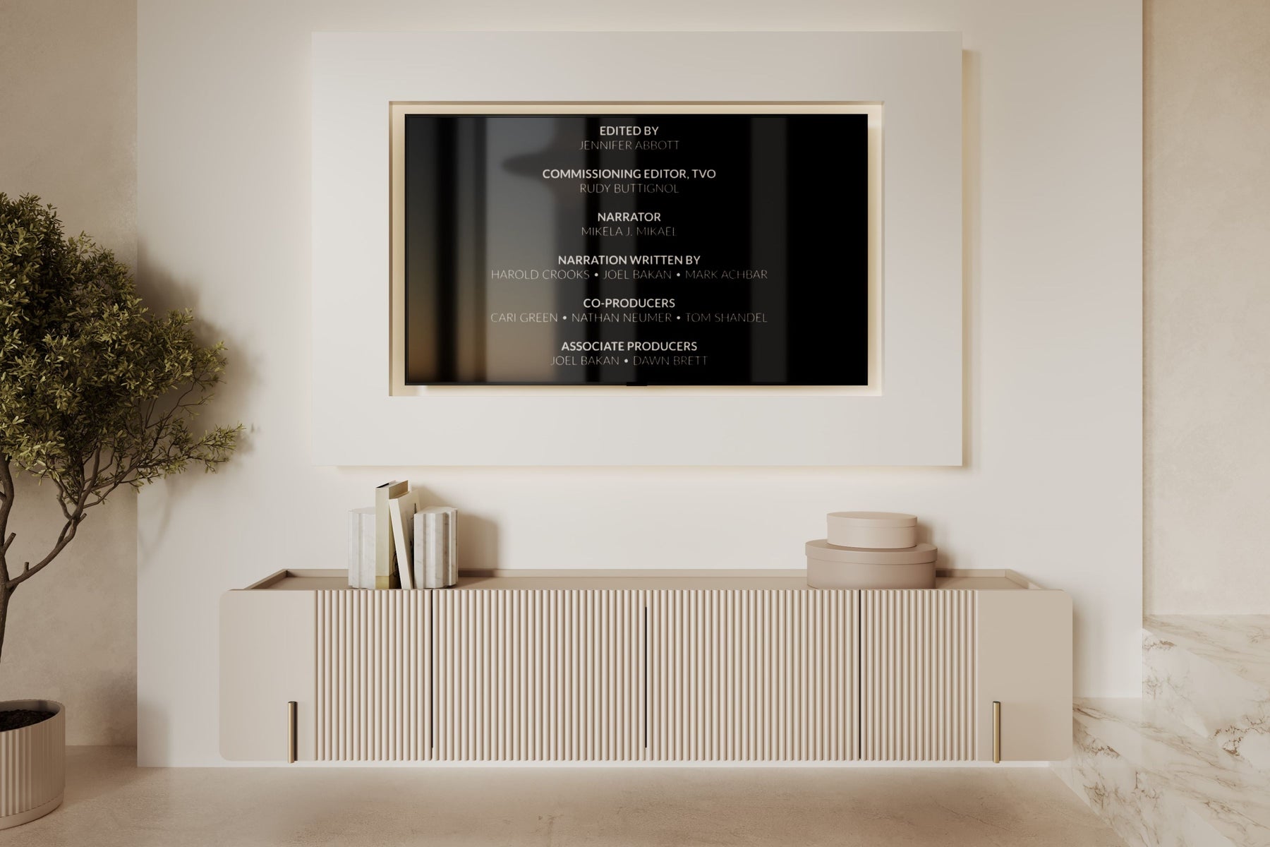 Mobile TV 2 ante 2 cassetti sospeso Miami 200x40 cm
