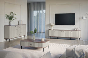 Mobile TV 4 ante con piede in metallo Liberty 187x51 cm