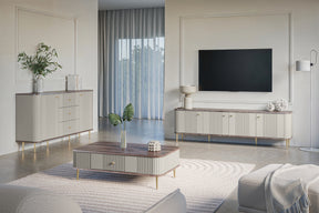 Mobile TV 4 ante con piede in metallo Liberty 187x51 cm