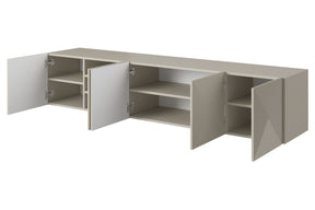 Mobile TV sospeso 5 ante in legno laminato Asha 200 x 40 cm