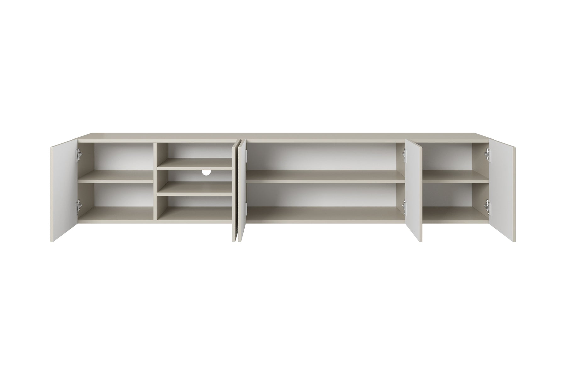 Mobile TV sospeso 5 ante in legno laminato Asha 200 x 40 cm