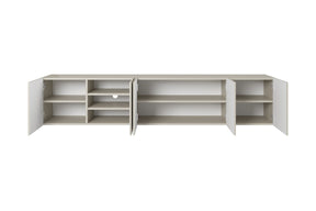 Mobile TV sospeso 5 ante in legno laminato Asha 200 x 40 cm