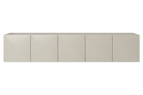 Mobile TV sospeso 5 ante in legno laminato Asha 200 x 40 cm