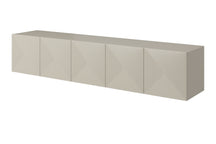 Mobile TV sospeso 5 ante in legno laminato Asha 200 x 40 cm