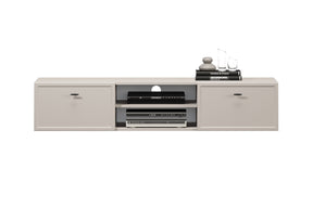 Mobile TV 2 cassetti cashmere con maniglie nere Lora 150 cm