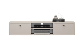 Mobile TV 2 cassetti cashmere con maniglie nere Lora 150 cm