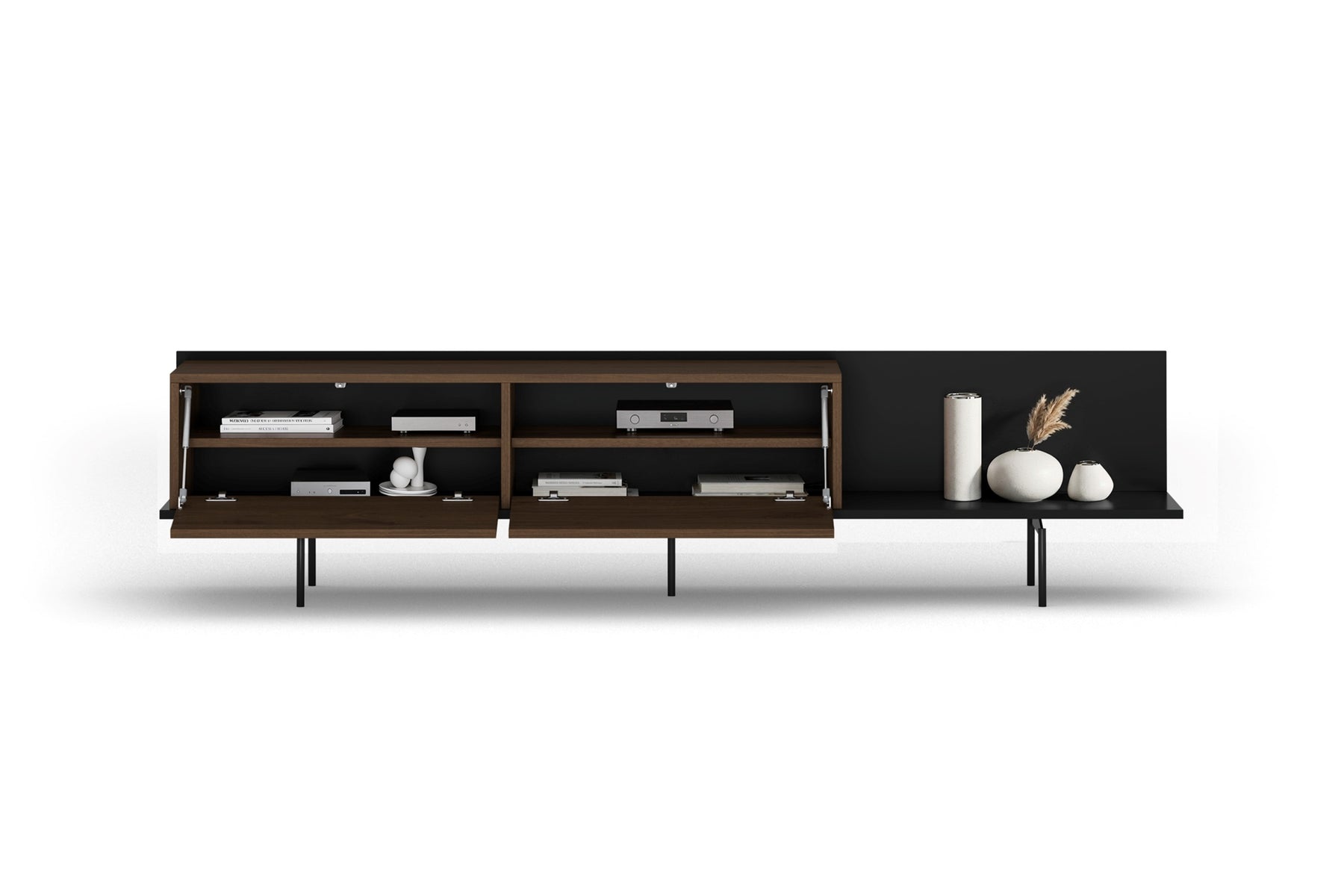 Mobile TV 2 ante piede in metallo Zoa 200 x 47 cm