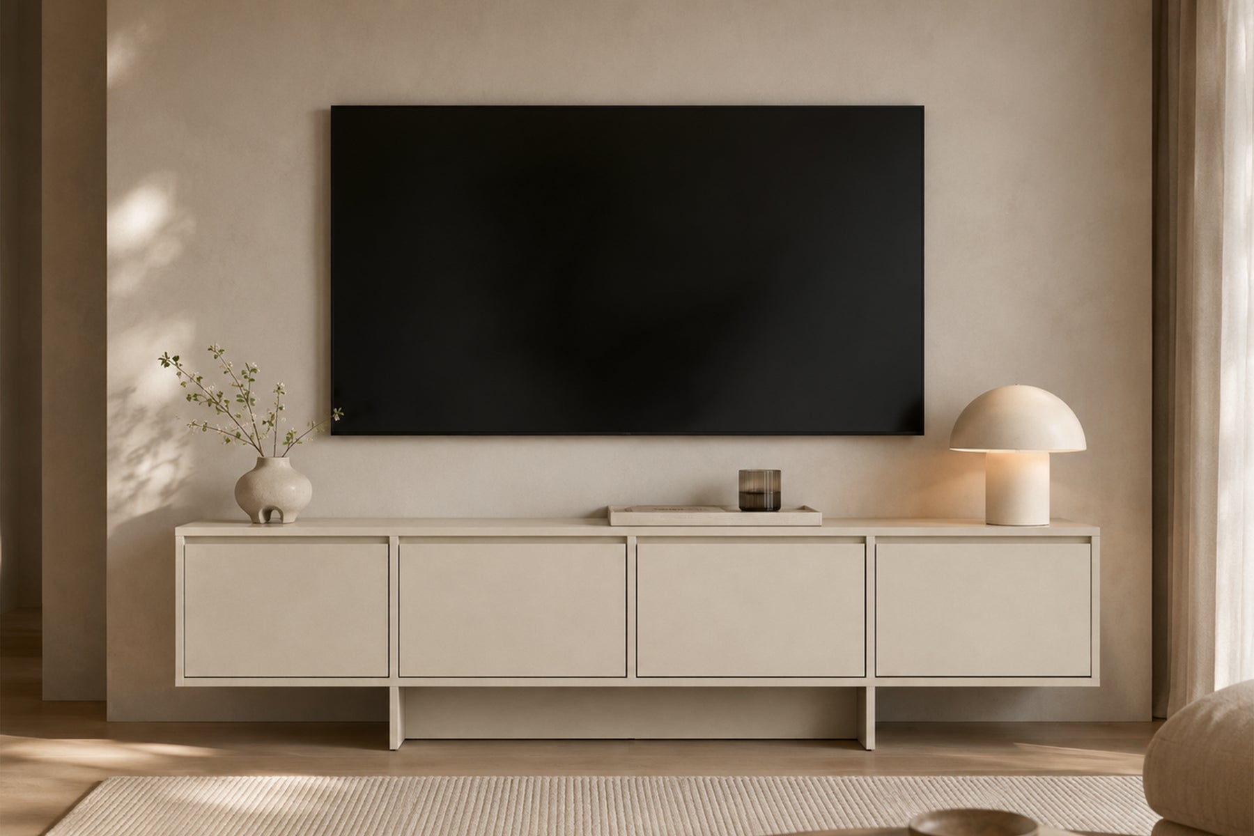 Mobile TV 4 ante in legno laminato Enha 180 x 39 cm