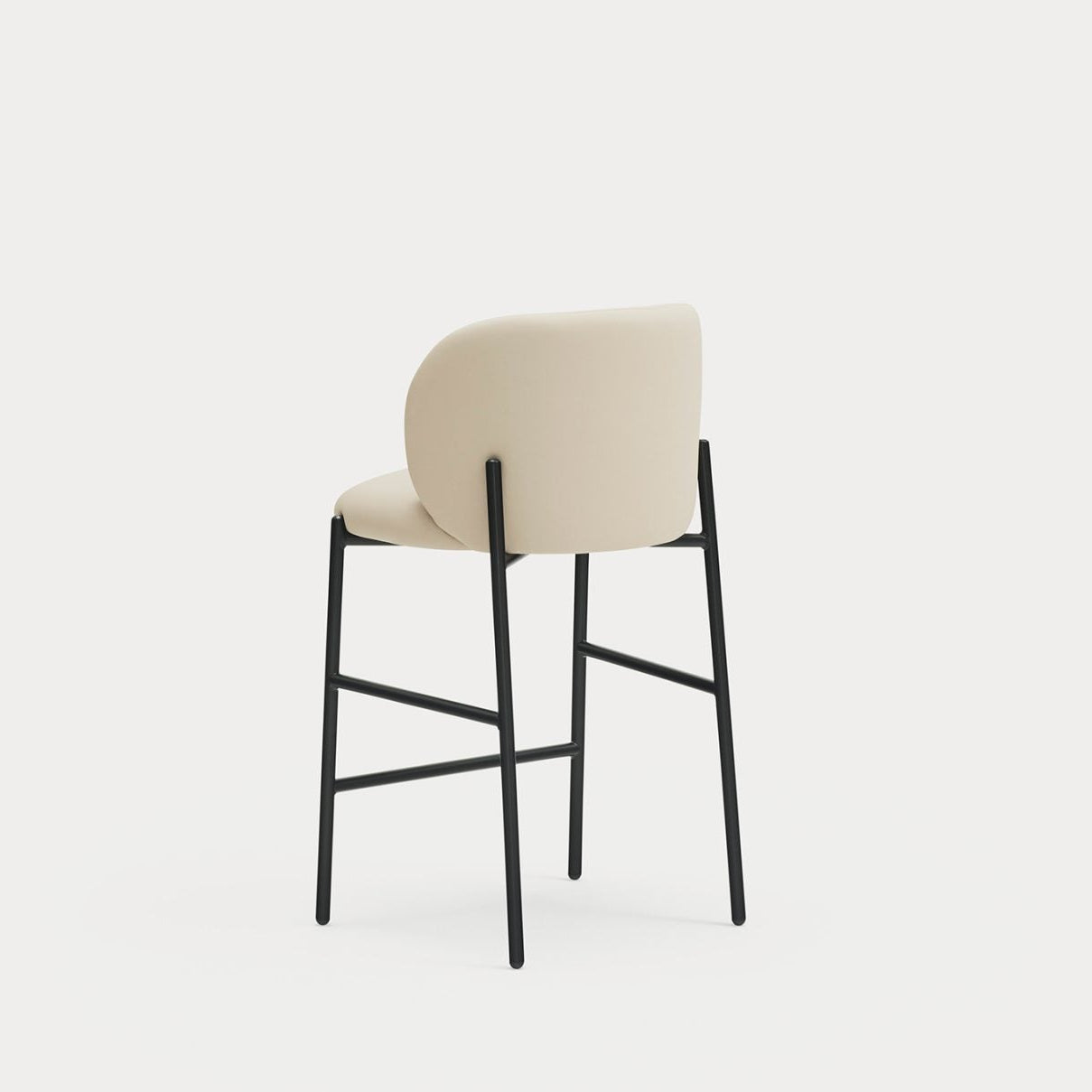 Sgabello con gambe in metallo nero Moky 85x47 cm