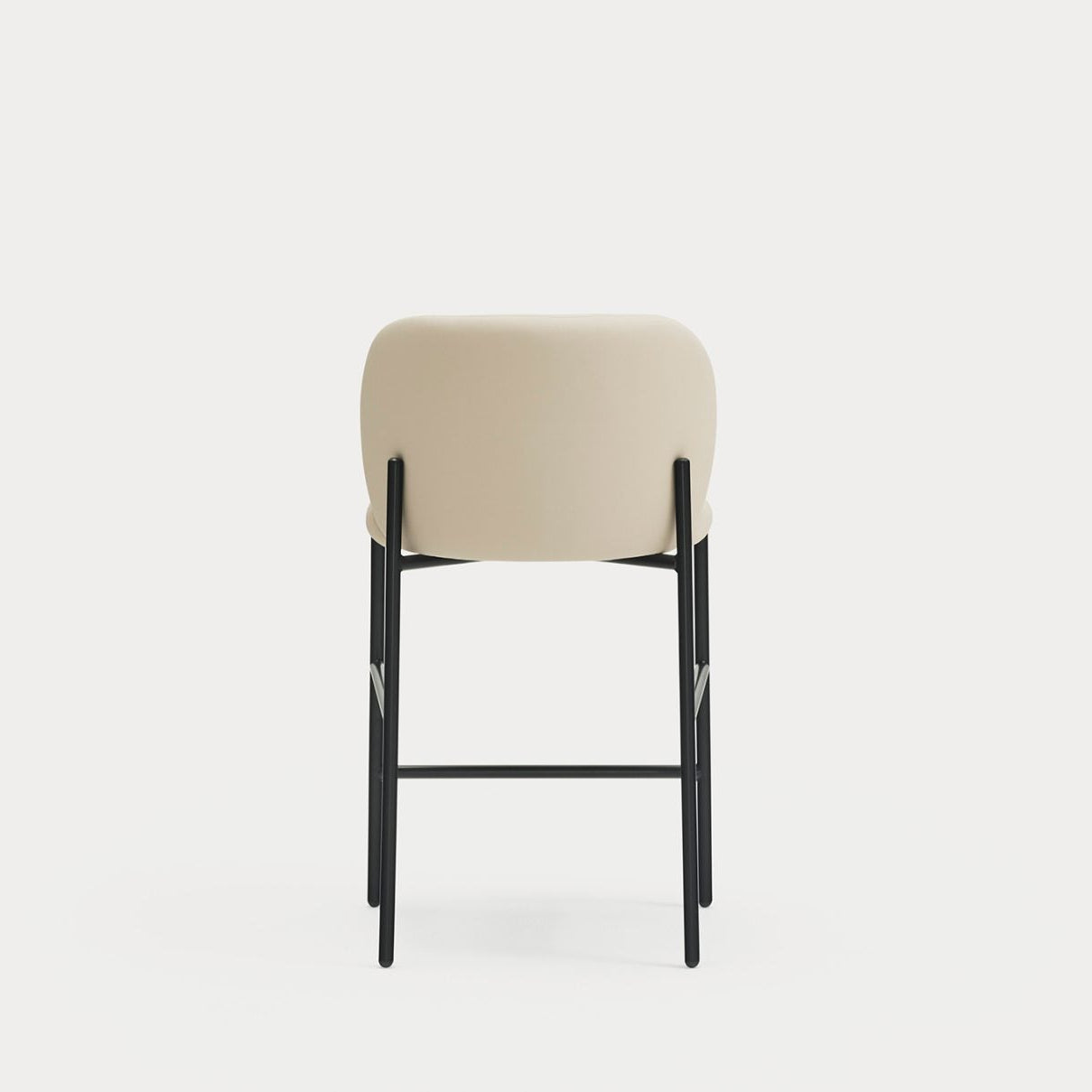 Sgabello con gambe in metallo nero Moky 85x47 cm