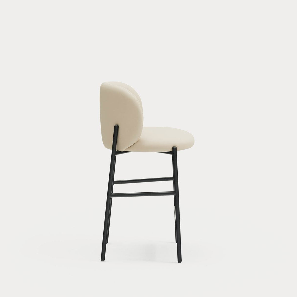 Sgabello con gambe in metallo nero Moky 85x47 cm