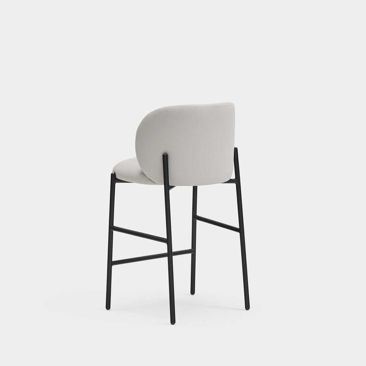 Sgabello con gambe in metallo nero Moky 85x47 cm