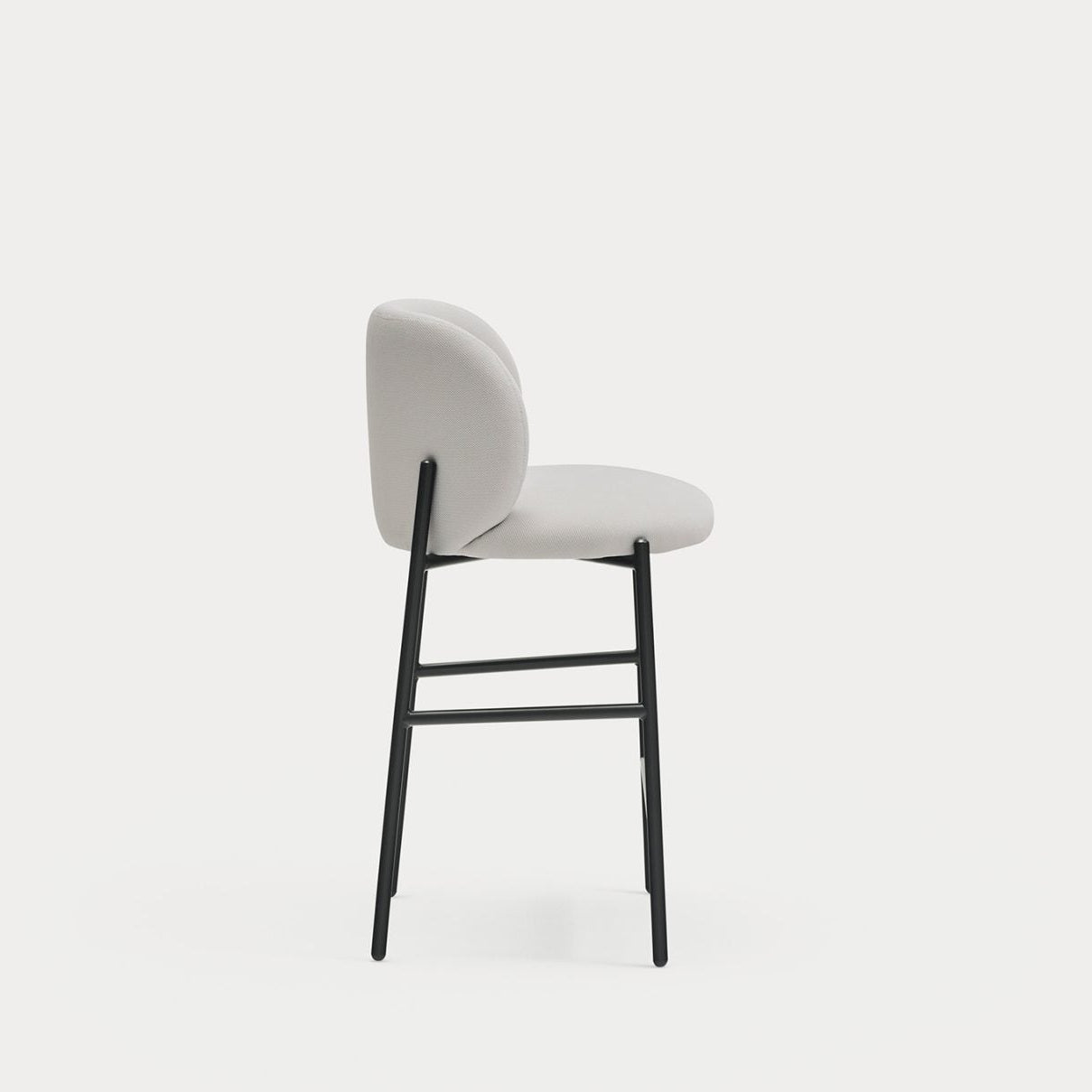 Sgabello con gambe in metallo nero Moky 85x47 cm