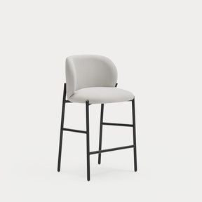 Sgabello con gambe in metallo nero Moky 85x47 cm