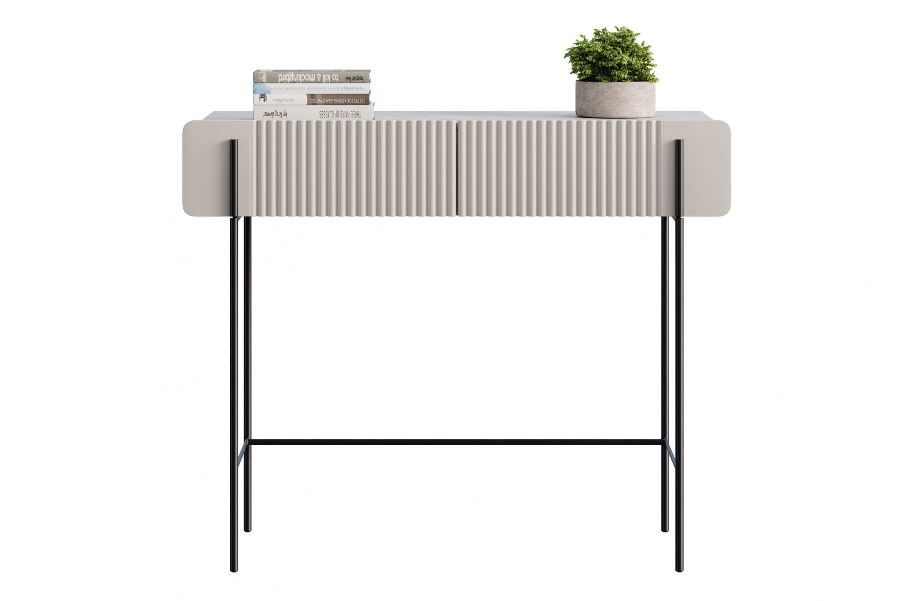 Consolle 2 cassetti con gambe in metallo Miami 100x85 cm