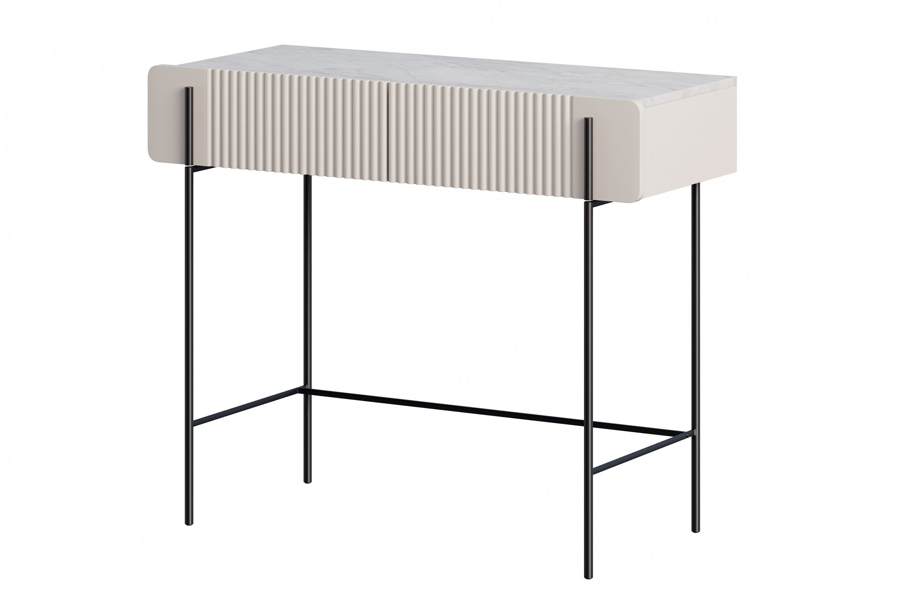 Consolle 2 cassetti con gambe in metallo Miami 100x85 cm