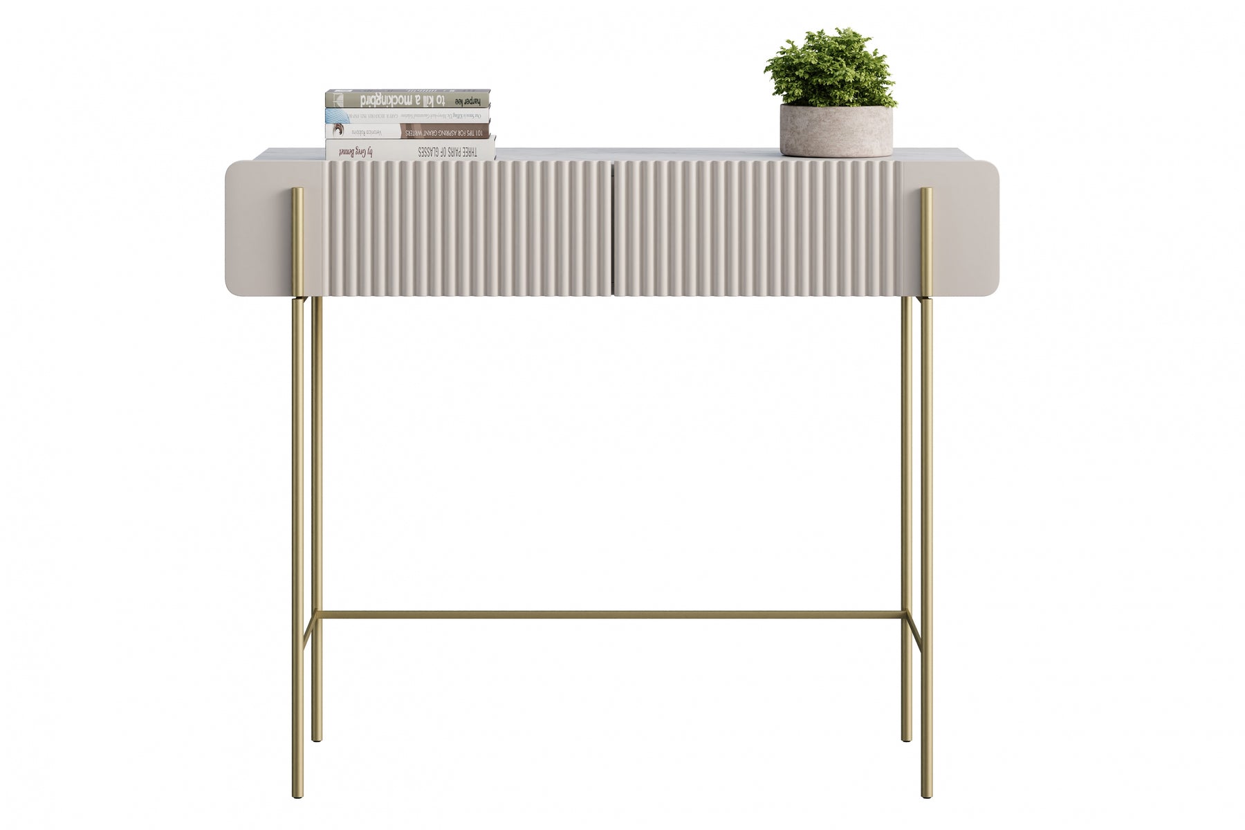 Consolle 2 cassetti con gambe in metallo Miami 100x85 cm