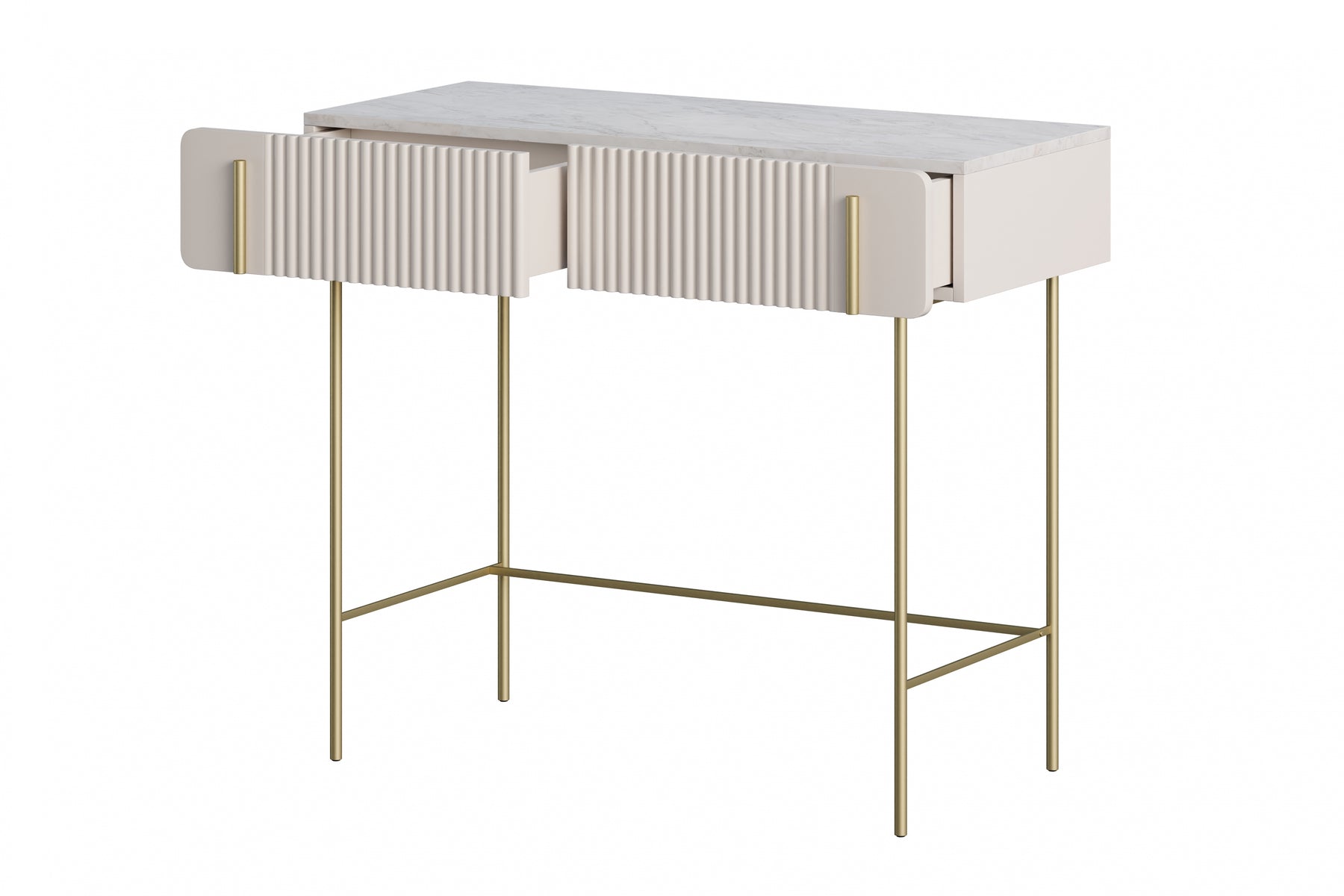 Consolle 2 cassetti con gambe in metallo Miami 100x85 cm