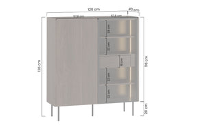 Credenza 2 ante e 2 cassetti con gambe in metallo Ohra 120 x 40 cm