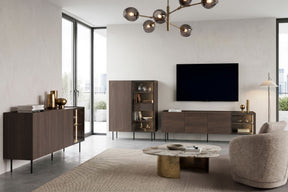 Credenza 2 ante e 2 cassetti con gambe in metallo Ohra 120 x 40 cm