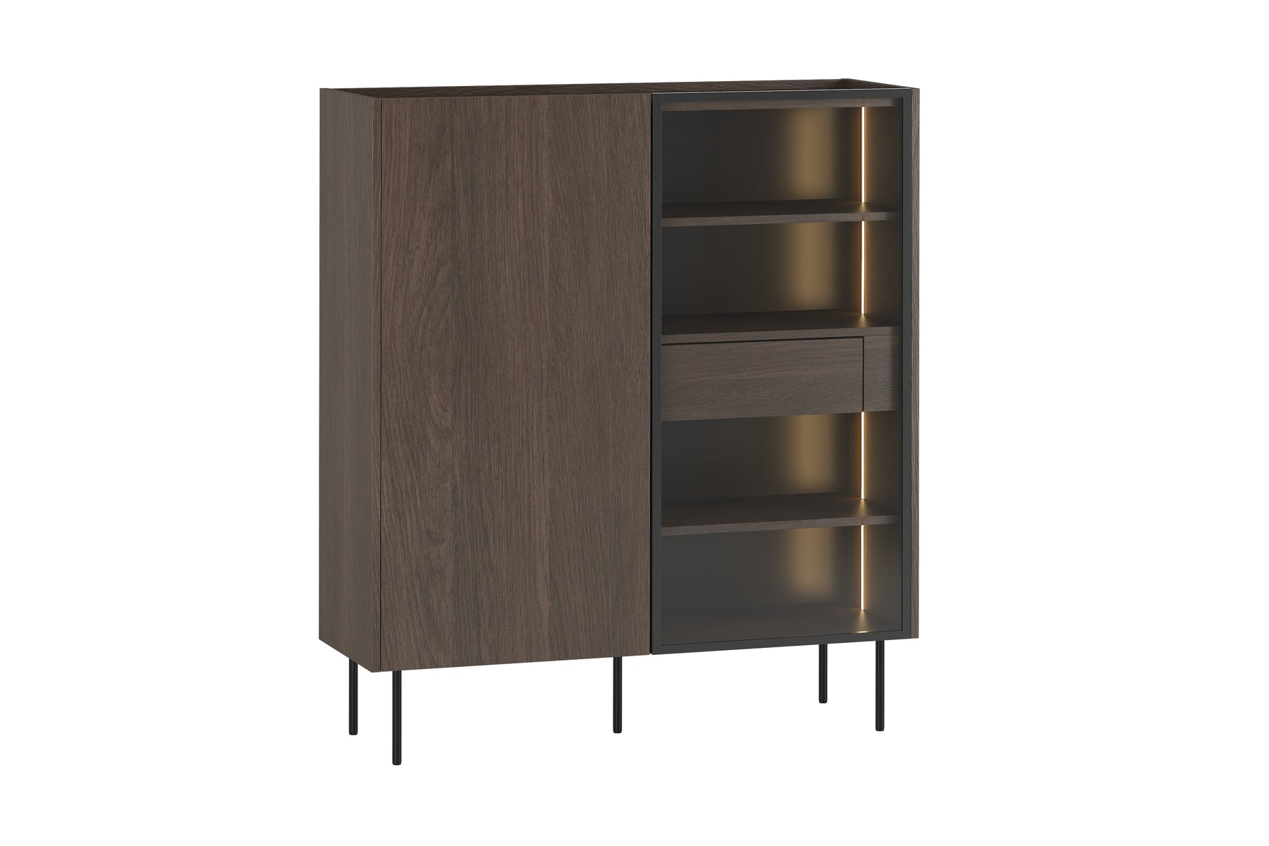 Credenza 2 ante e 2 cassetti con gambe in metallo Ohra 120 x 40 cm