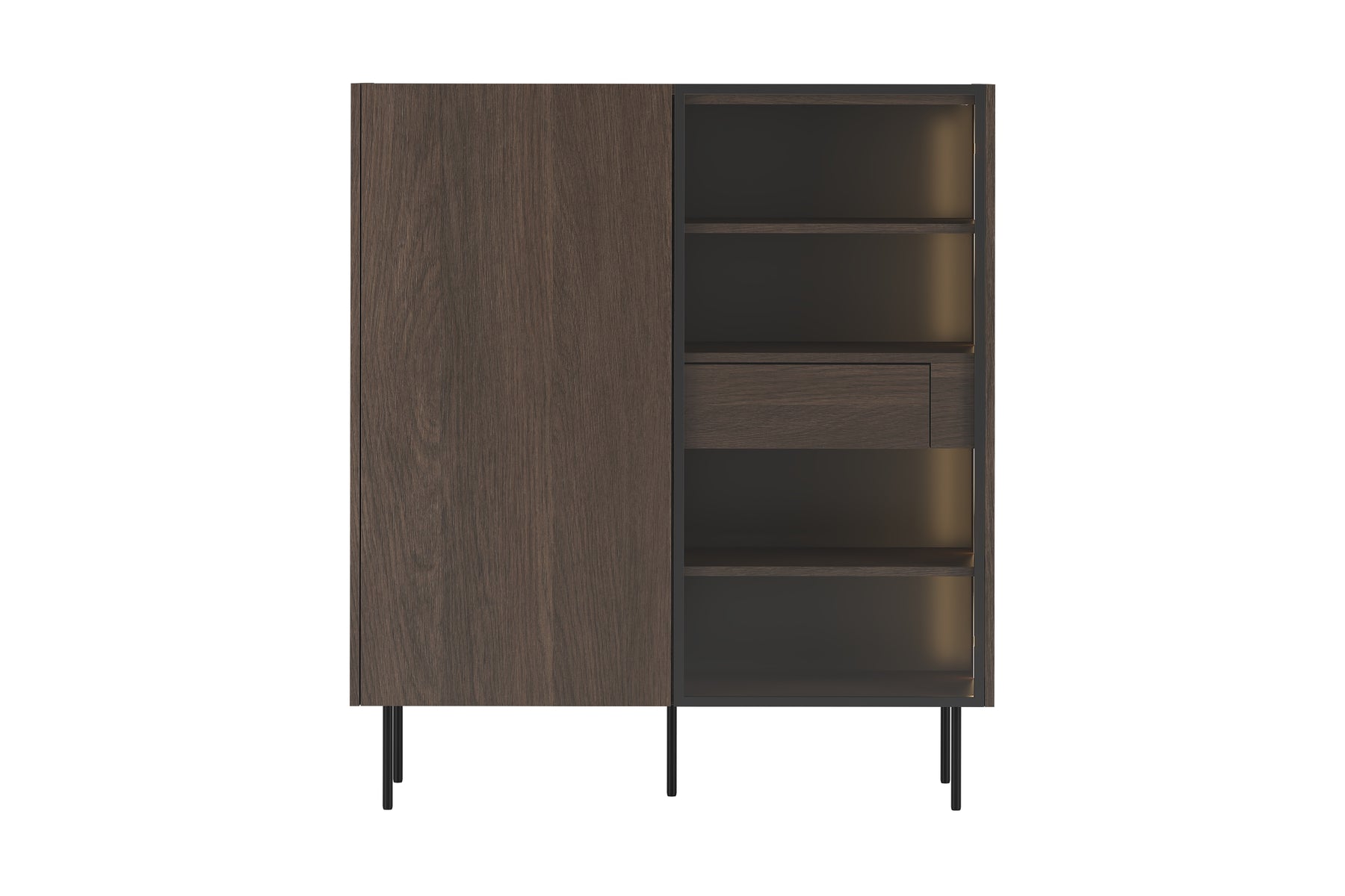 Credenza 2 ante e 2 cassetti con gambe in metallo Ohra 120 x 40 cm