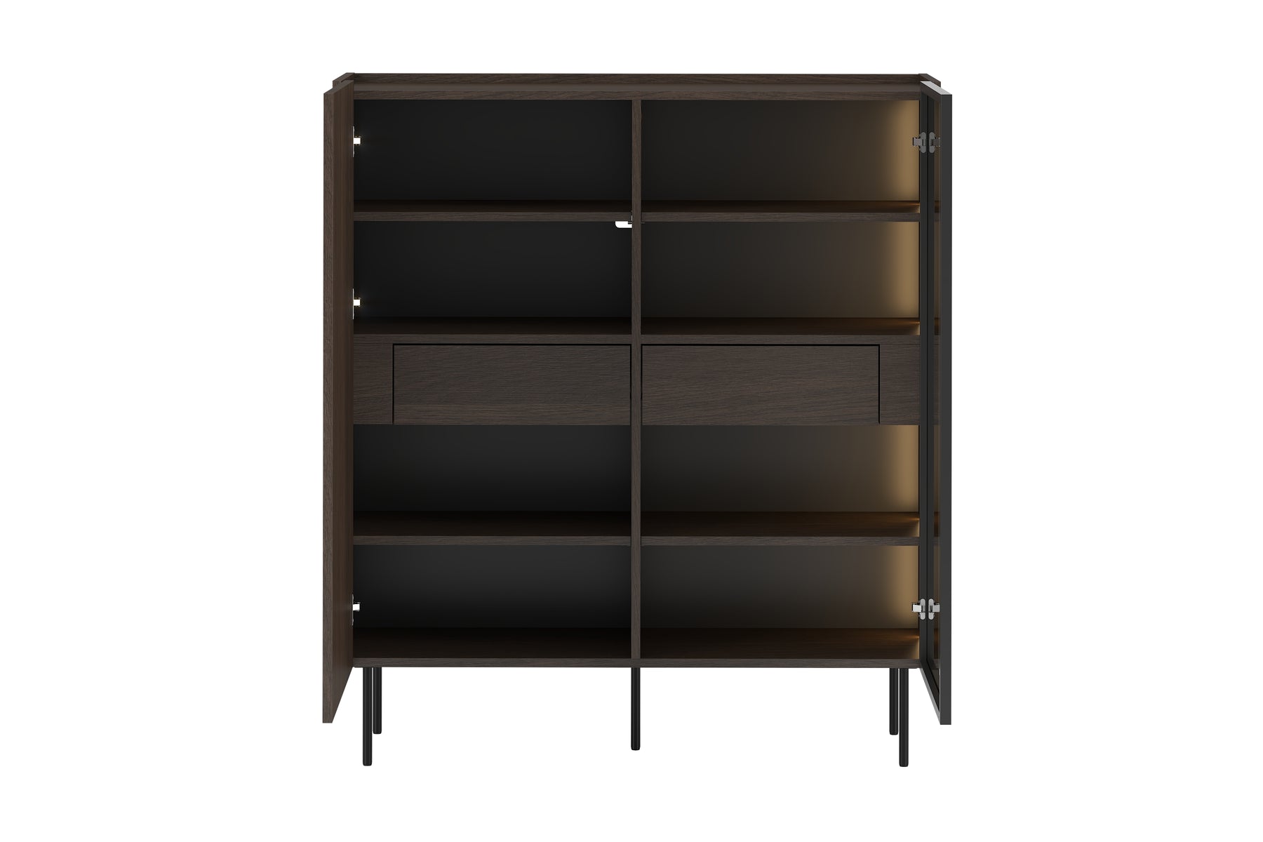 Credenza 2 ante e 2 cassetti con gambe in metallo Ohra 120 x 40 cm