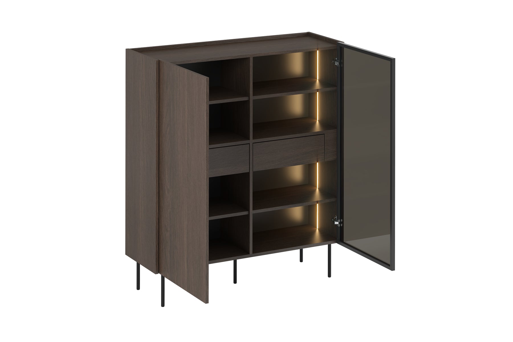 Credenza 2 ante e 2 cassetti con gambe in metallo Ohra 120 x 40 cm