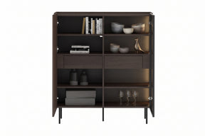 Credenza 2 ante e 2 cassetti con gambe in metallo Ohra 120 x 40 cm