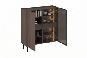 Credenza 2 ante e 2 cassetti con gambe in metallo Ohra 120 x 40 cm