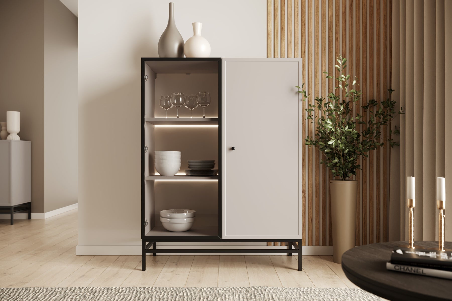 Vetrina 2 ante cashmere Lora 100x45 cm