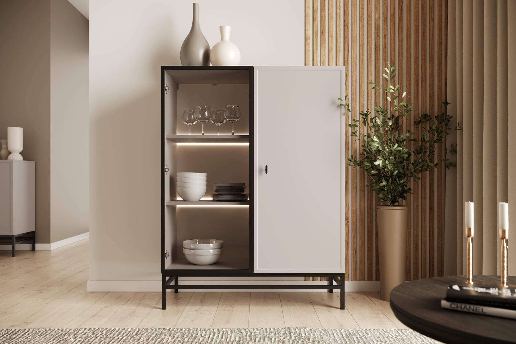 Vetrina 2 ante cashmere Lora 100x45 cm