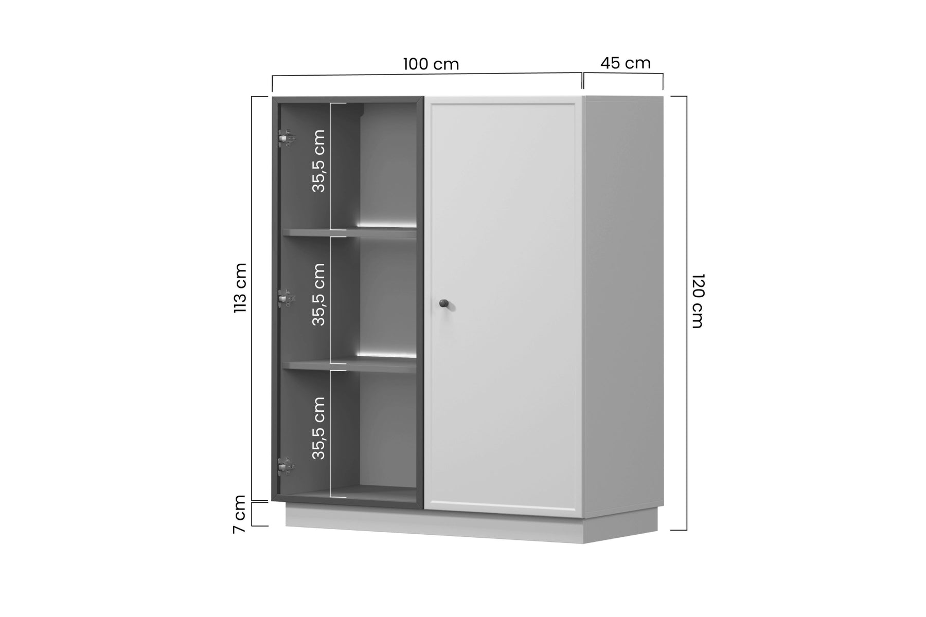 Vetrina 2 ante cashmere Lora 100x45 cm